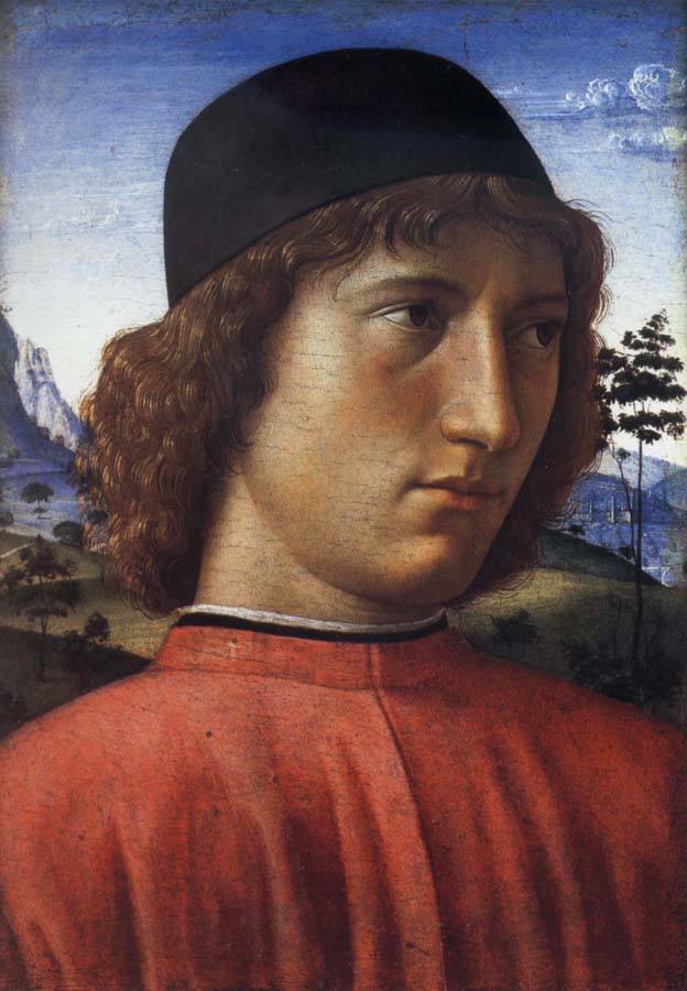 Portrait of a young man in red